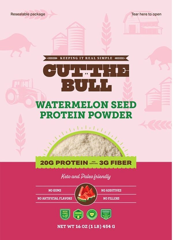 Cut the Bull Watermelon Protein Powder Packaging Front ...